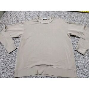 Stateside Softest Fleece Sweatshirt Beige Tan Pocket Medium USA